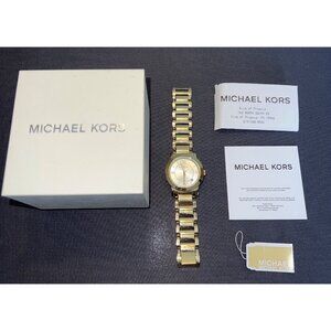 Michael Kors Watch MK3485 Mini Janey Gold Tone Link Bracelet New Battery